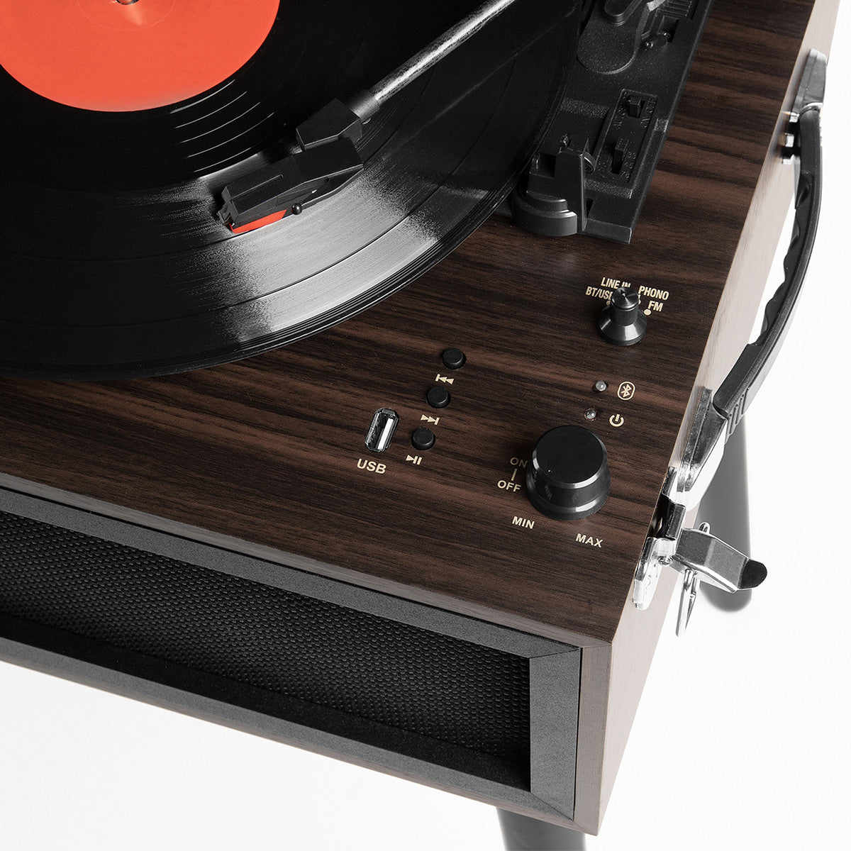 Victrola Liberty Bluetooth Record Player Stand with 3-Speed Turntable (Espresso)