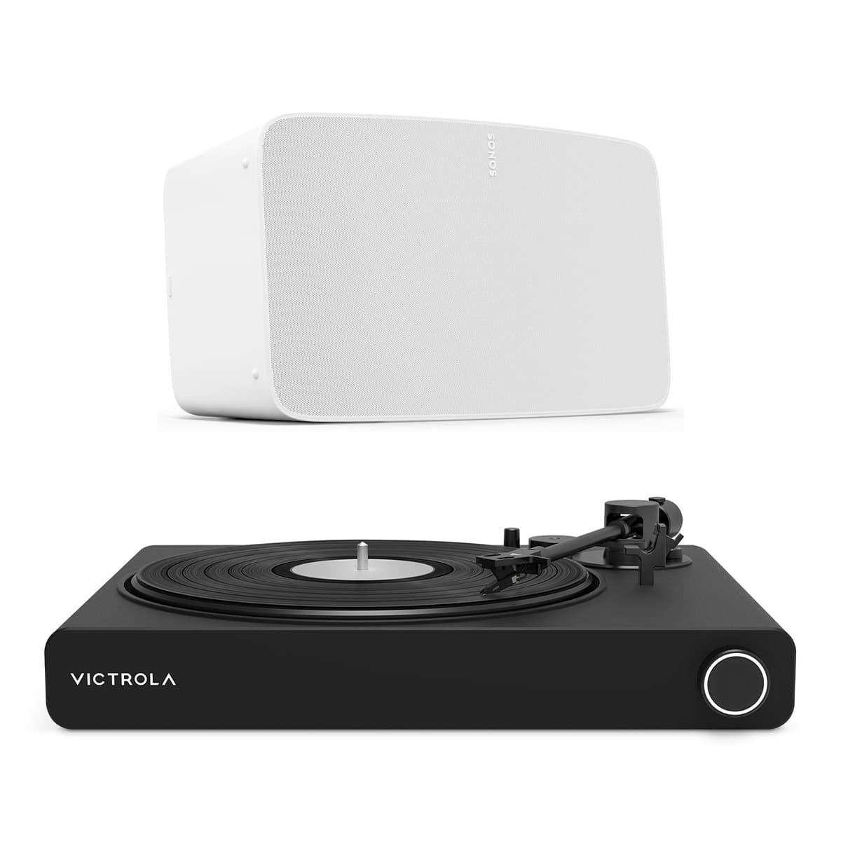 Victrola Stream Onyx Works with Sonos Wireless Turntable with Sonos Five Wireless Speaker for Streaming Music (White)