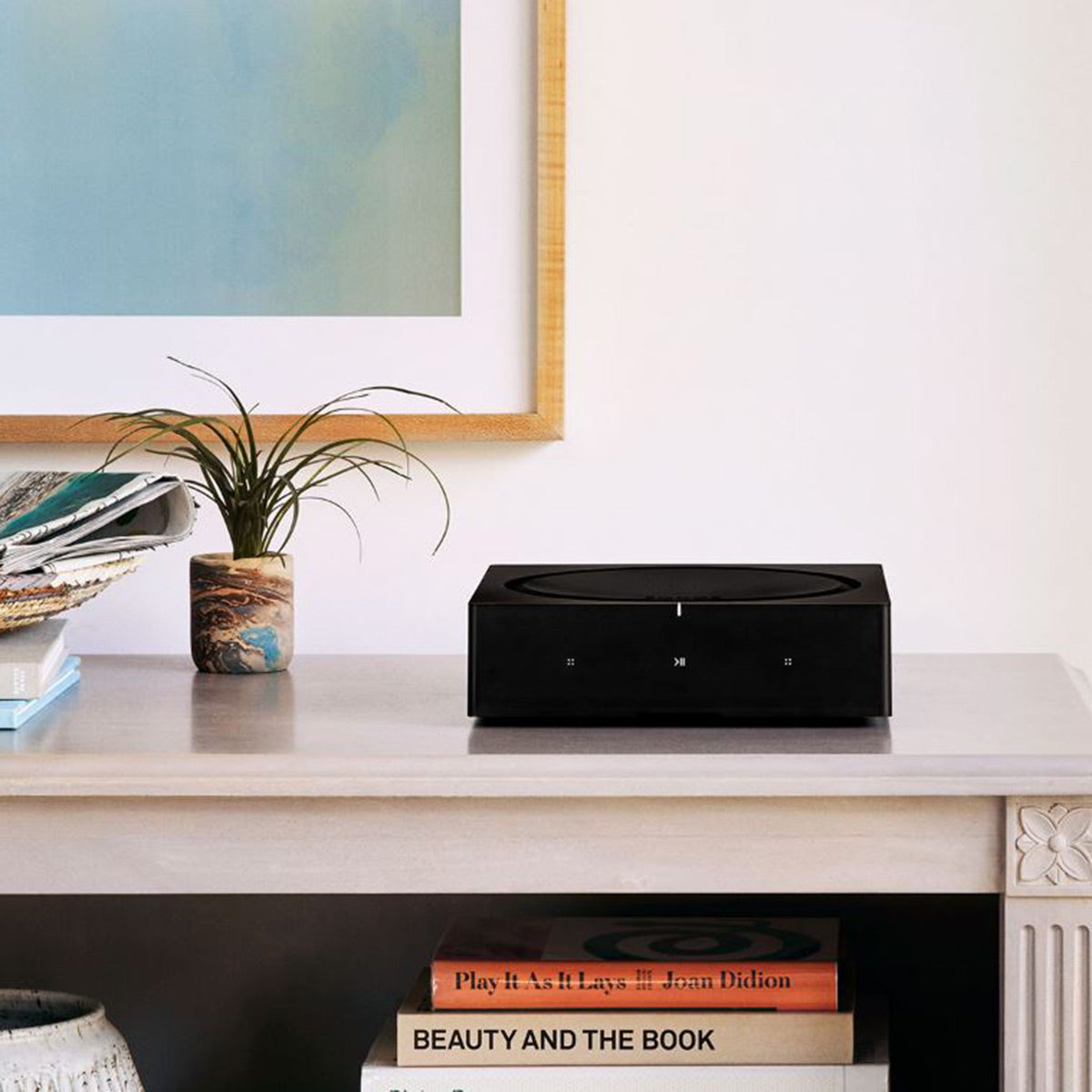 Victrola Stream Onyx Works with Sonos Wireless Turntable with Sonos Amp Wireless Hi-Fi Player