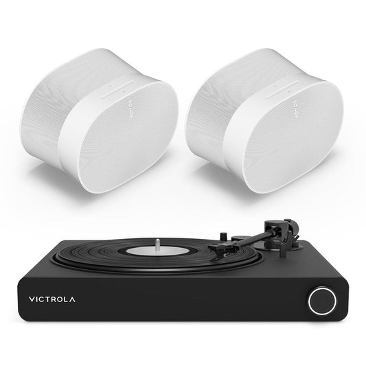 Victrola Stream Onyx Works with Sonos Wireless Turntable with Pair of Sonos Era 300 Wireless Smart Speaker (White)