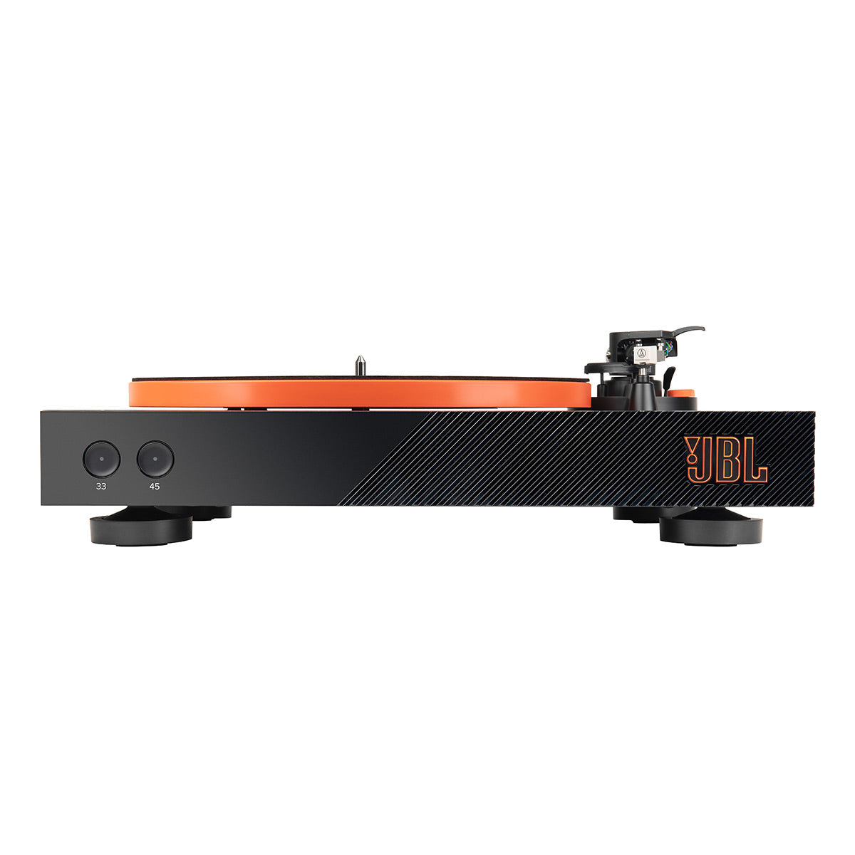 JBL Spinner BT Semi-Automatic Belt-Drive Turntable with Bluetooth 5.3 and Installed Audio Technica Cartridge (Black & Orange)