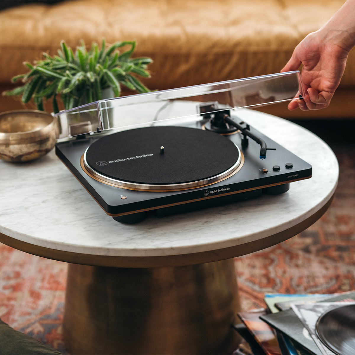 Audio-Technica AT-LP70XBT Fully-Automatic Bluetooth Wireless Turntable (Black/Bronze)