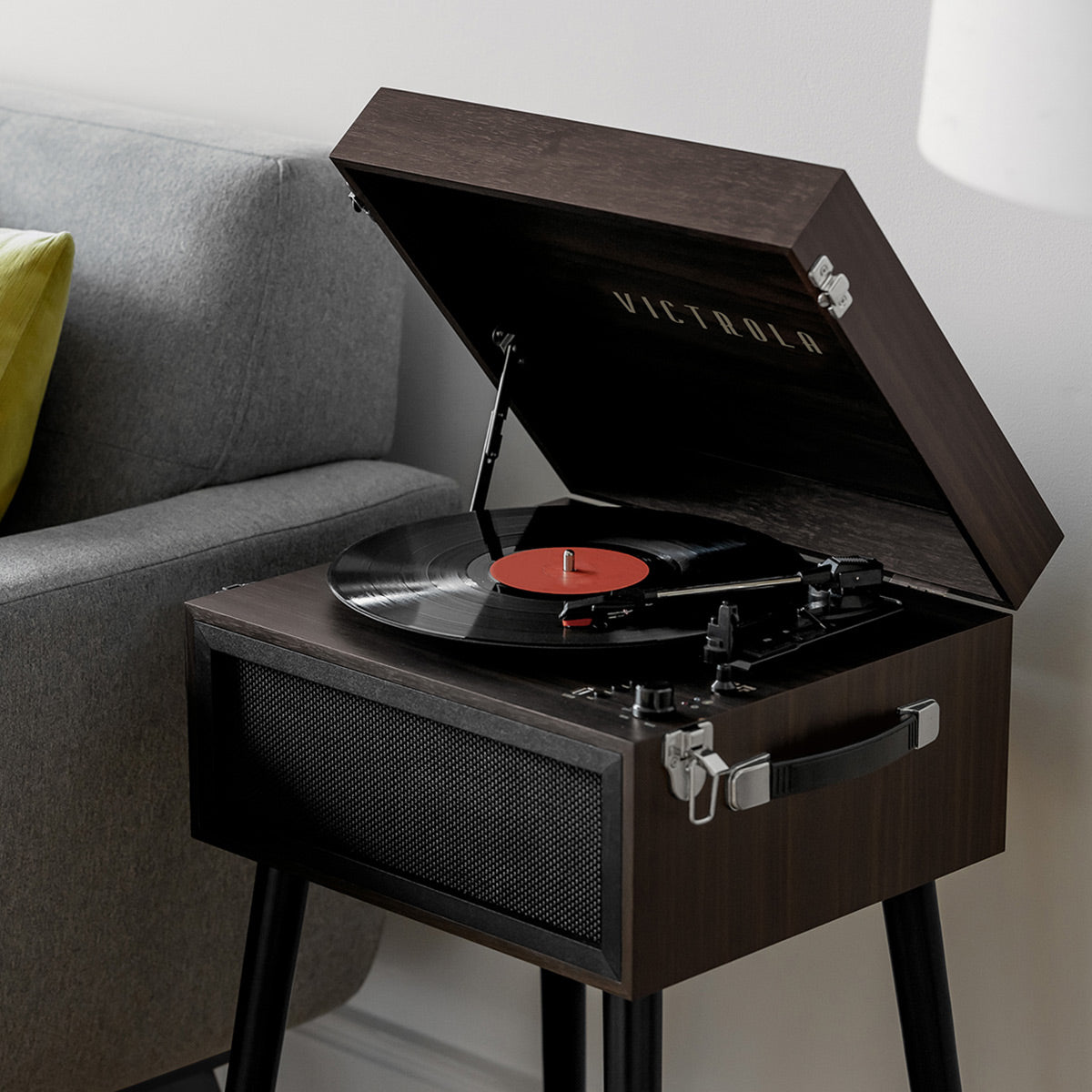 Victrola Liberty Bluetooth Record Player Stand with 3-Speed Turntable (Espresso)