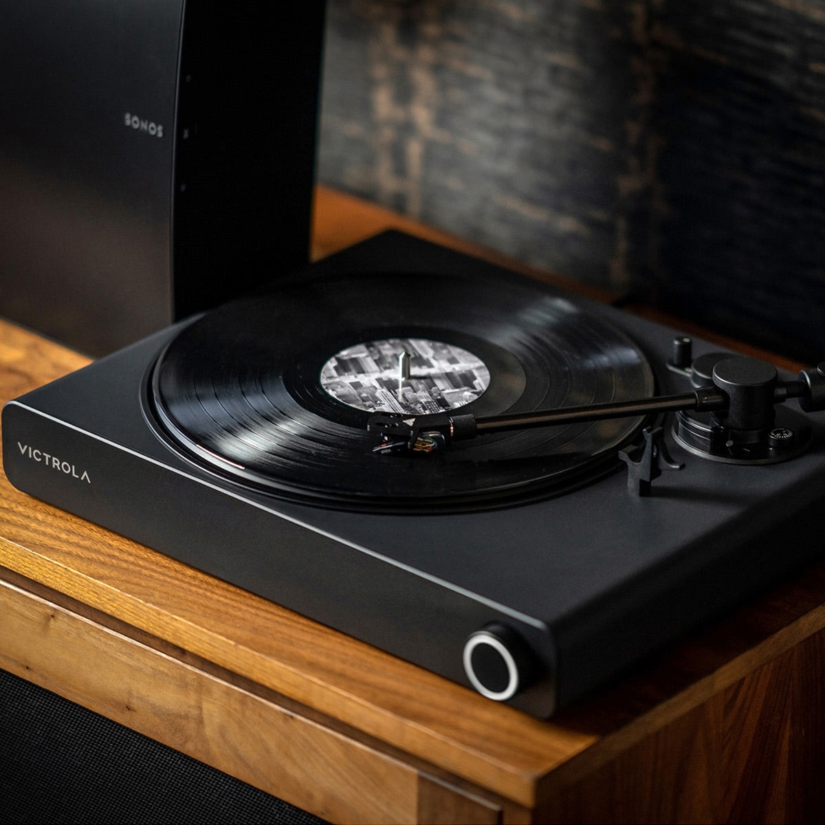 Victrola Stream Onyx 2-Speed Wireless Turntable - Works with Sonos